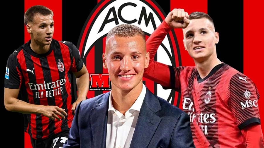 Sulmuesi i ri Francesco Camarda me fanellën e Milanit gjatë një ndeshjeje