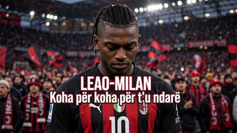 Rafael Leao me fanellën e Milanit gjatë një ndeshjeje në San Siro.