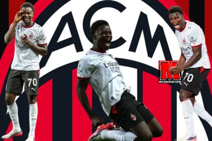Alphadjo Cissè duke festuar golin e tij të parë me fanellën e Milanit