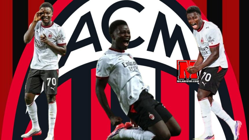 Alphadjo Cissè duke festuar golin e tij të parë me fanellën e Milanit