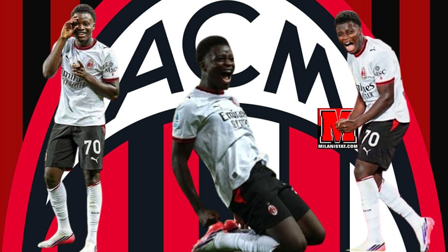 Alphadjo Cissè duke festuar golin e tij të parë me fanellën e Milanit