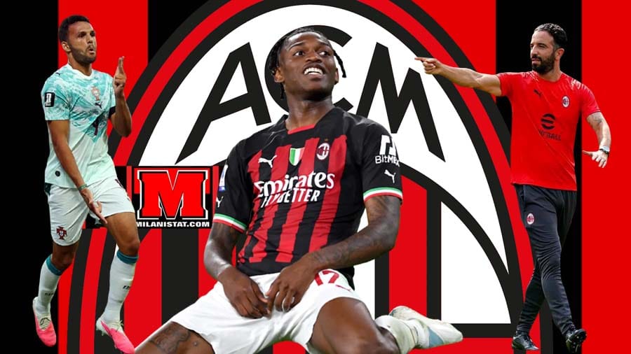 Ylli i Milan, Rafael Leão, gjatë stërvitjes në kërkim të formës më të mirë për kampionatin e ri. dhe trajneri portugez Ruben Amorim