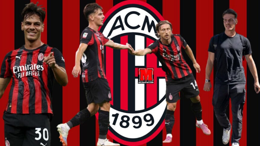 Ardon Jashari me fanellën e Milanit, bashkë me kroatin e madh Modric