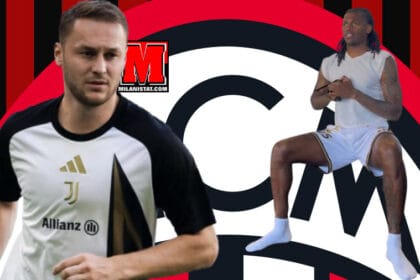 Rafael Leão gjatë një stërvitjeje në Centro Sportivo i Carnago dhe Koopmeiners që kërkohet nga Milan
