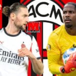 Mike Maignan dhe Adrien Rabiot me fanellën e Milanit gjatë stërvitjes te Milanello