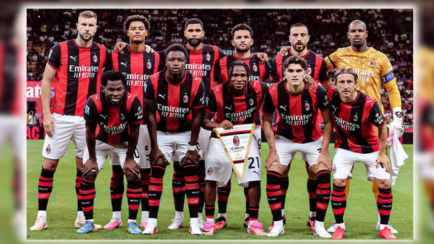 Lojtarët e Milanit përpara ndeshjes ndaj Venezias në San Siro