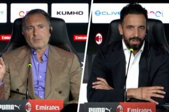 Ruben Amorim dhe Gerry, duke folur në konferenca shtypi në casa Milan
