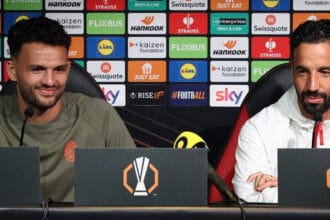 Ruben Amorim gjatë konferencës për shtyp para ndeshjes Milan-Benfica në San Siro