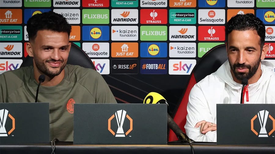 Ruben Amorim gjatë konferencës për shtyp para ndeshjes Milan-Benfica në San Siro