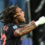 Diego Moreira duke festuar golin kundër Lazio-s me fanellën e Milanit