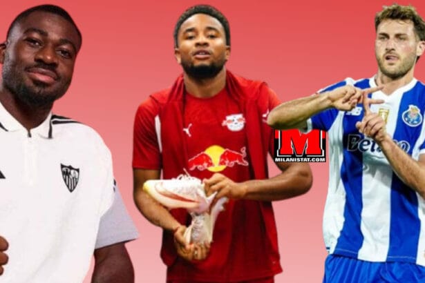 Ish-Lojtarët e Milanit Fofana, Nkunku dhe Gimenez, me fanellat e klubeve ku janë huazuar, gjatë sezonit 2026/27
