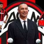 Ruud Gullit, ish legjenda e Milanit veshur me fanellën kuqezi dhe duke pozuar per mediat