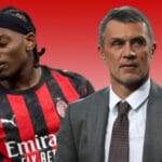 Rafael Leão që duket i zhgënjyer dhe legjenda e Milanit, Paolo Maldini