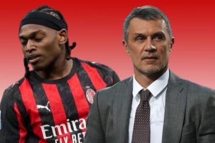 Rafael Leão që duket i zhgënjyer dhe legjenda e Milanit, Paolo Maldini
