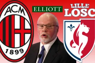 Logot e Milanit dhe Lille përkrah njëri-tjetrit dhe themeluesi i fondit Elliott